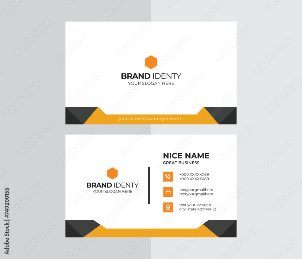 black and yellow corporate abstract business card design template black and yellow corporate abstract business card design template