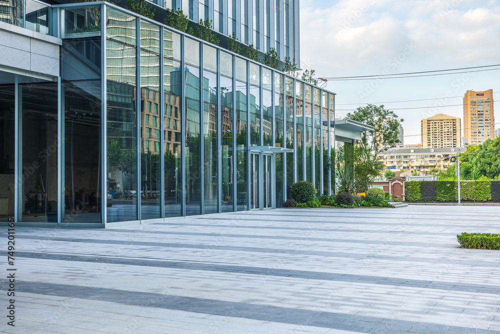 Fototapeta premium Empty square road and building structure background