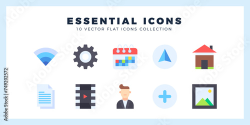 10 Essential Flat icon pack. vector illustration. photo