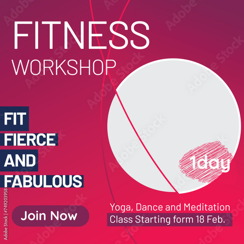 Fitness Social Media Template Instagram vector