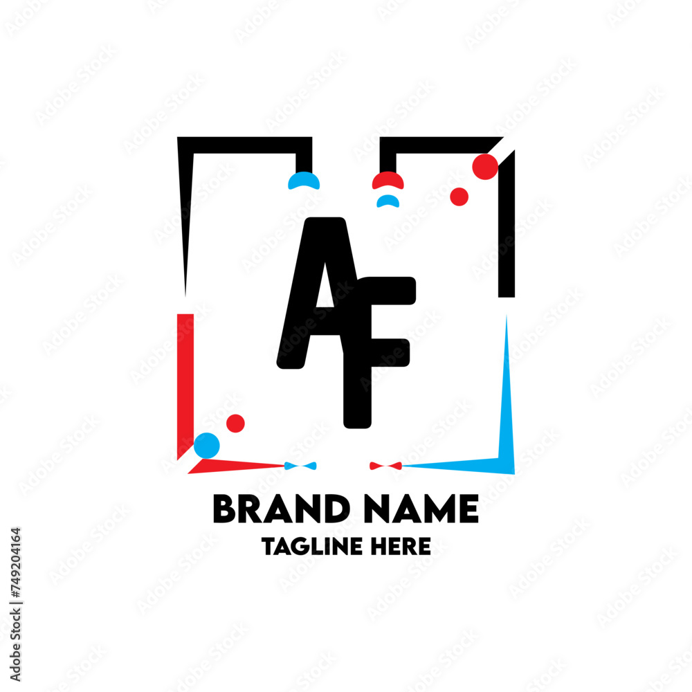 AF Square Framed Letter Logo Design Vector AF Square Framed Letter Logo Design Vector