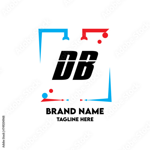 DB Square Framed Letter Logo Design Vector