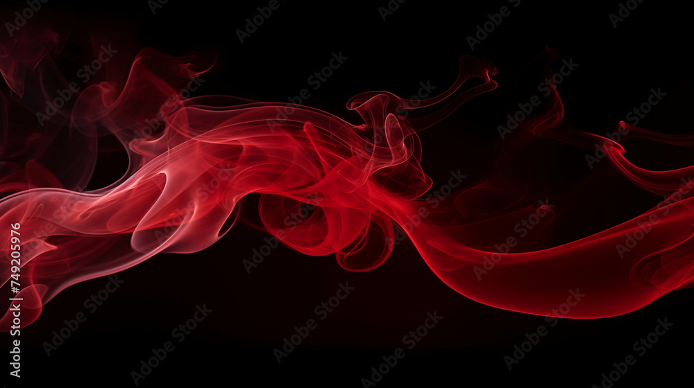 red cigarette smoke On a black background. red cigarette smoke On a black background.