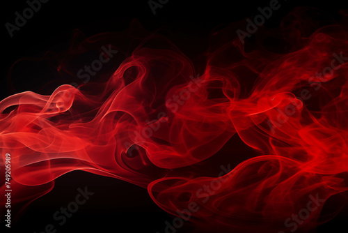 red cigarette smoke On a black background.