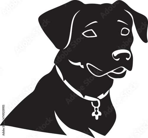 Dog Silhouette Vector Illustration White Background