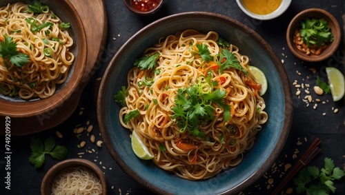 Top View of Delicious Noodles 