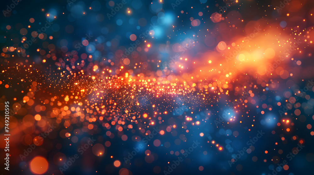 Obraz premium colorful abstract background with glowing particles and lights.