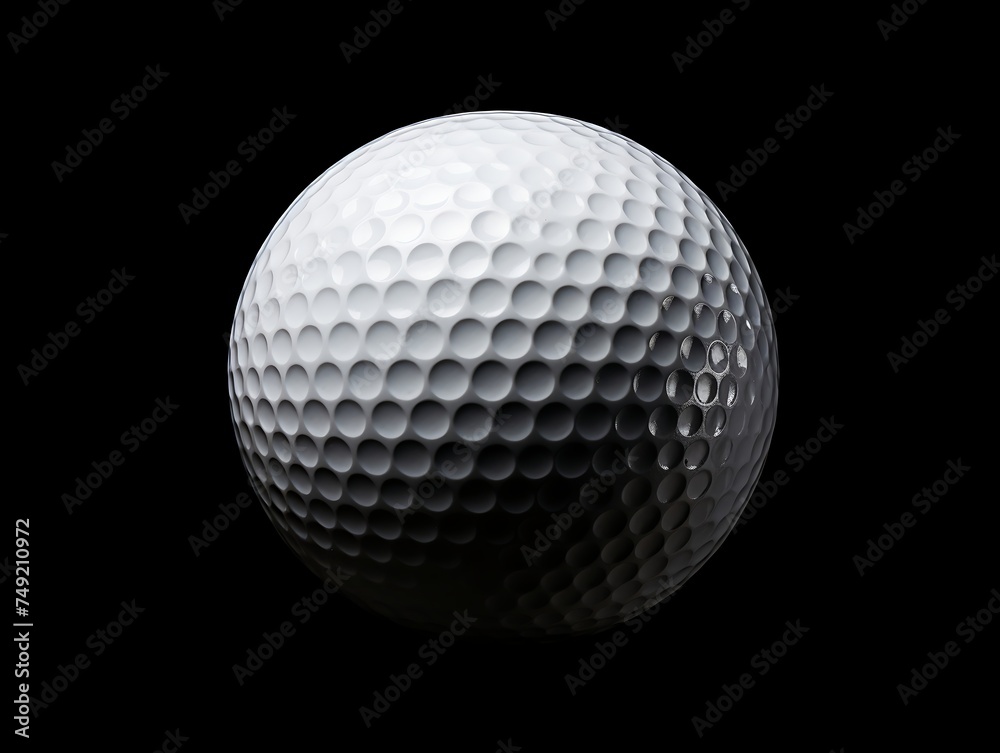 Golf ball on a black background