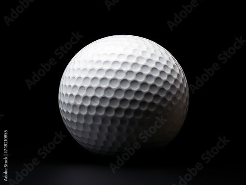 Golf ball isolated on black background