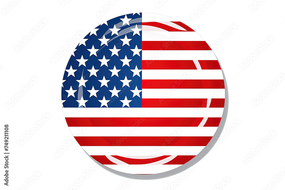 The American flag. Button flag icon. Standard color. isolated on PNG Background. Generative Ai. The American flag. Button flag icon. Standard color. isolated on PNG Background. Generative Ai.
