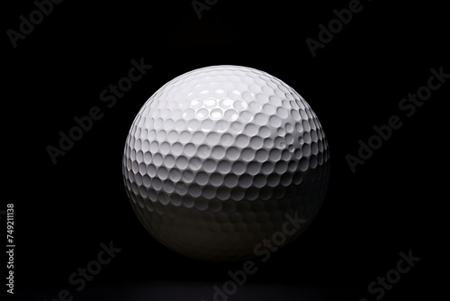 Golf ball isolated on black background. Golf ball on black background