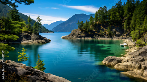 Stunning Display of Nature's Serenity Along the British Columbia Coastline - An Untouched Paradise
