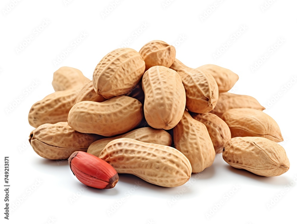 peanuts isolated on white background close up peanuts isolated on white background close up