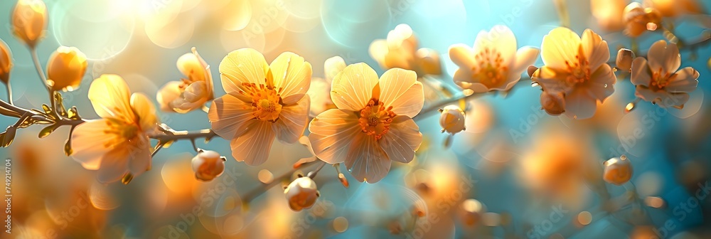 Background illustration about spring. There are flowers in the meadow in the beautiful morning sunlight with a blurred background makes you feel refreshed and want to create new things or start over. Background illustration about spring. There are flowers in the meadow in the beautiful morning sunlight with a blurred background makes you feel refreshed and want to create new things or start over.