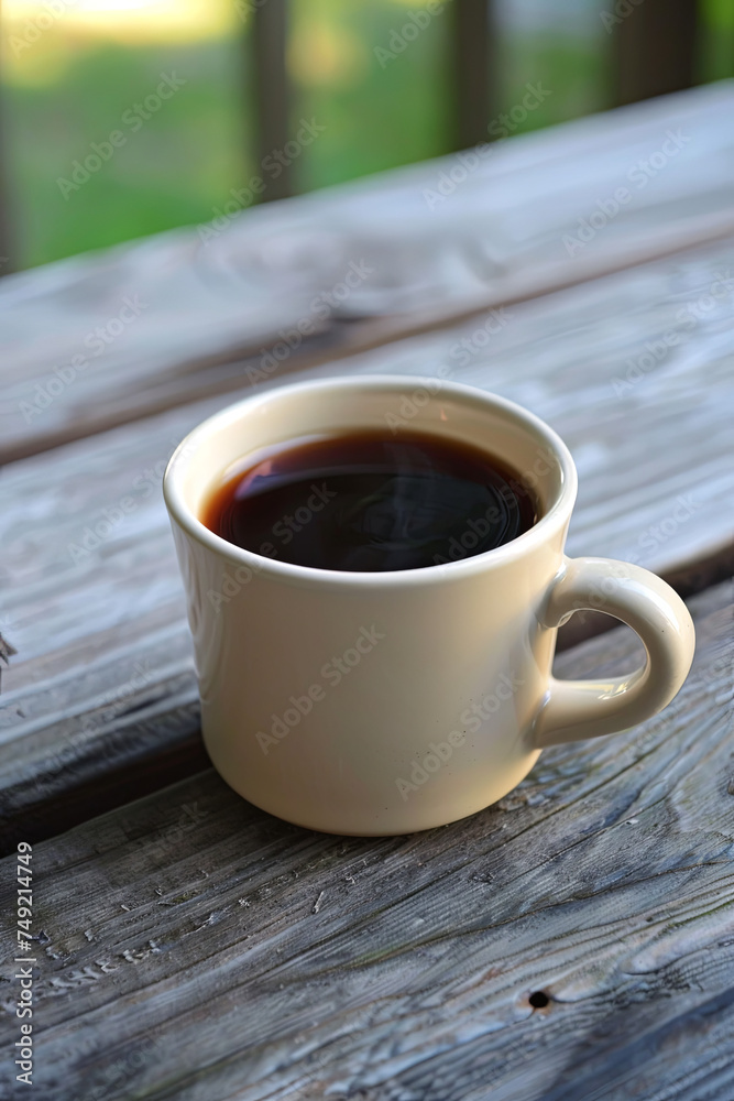 A coffee in a ceramic cup