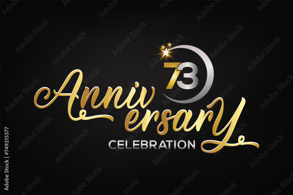 Star element gold color mixed luxury 73th anniversary invitation celebration Star element gold color mixed luxury 73th anniversary invitation celebration