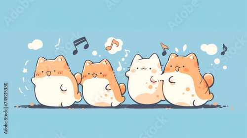 A bunch of cats. Illustration. Cartoon, Wallpaper
