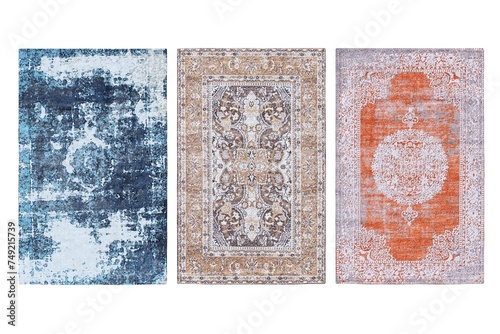 decorative rug for the interior isolated on white background, home decor, 3D illustration, cg render © MARIIA