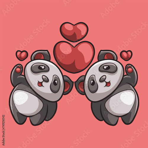 Panda Love mascot great illustration for your branding business