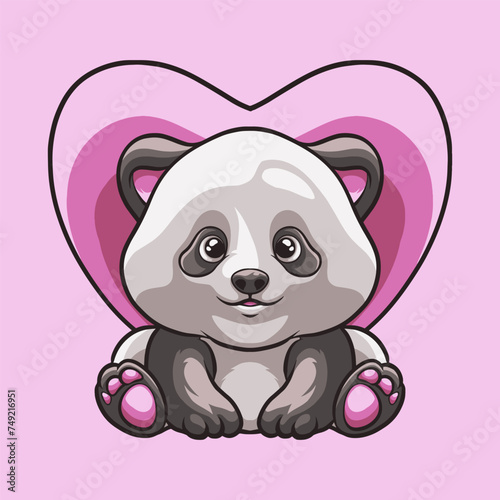 Panda Love mascot great illustration for your branding business