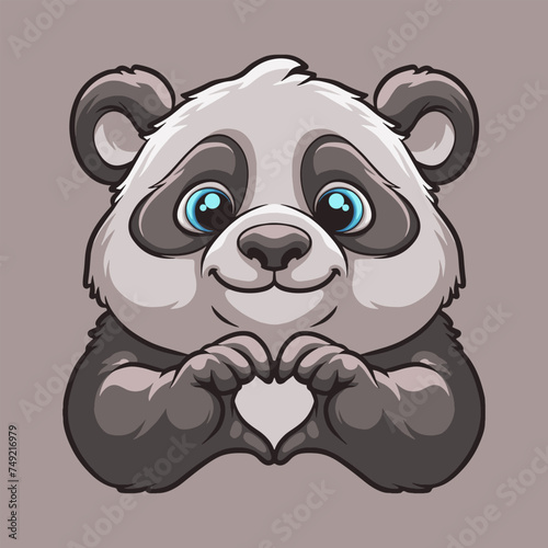 Panda Love mascot great illustration for your branding business