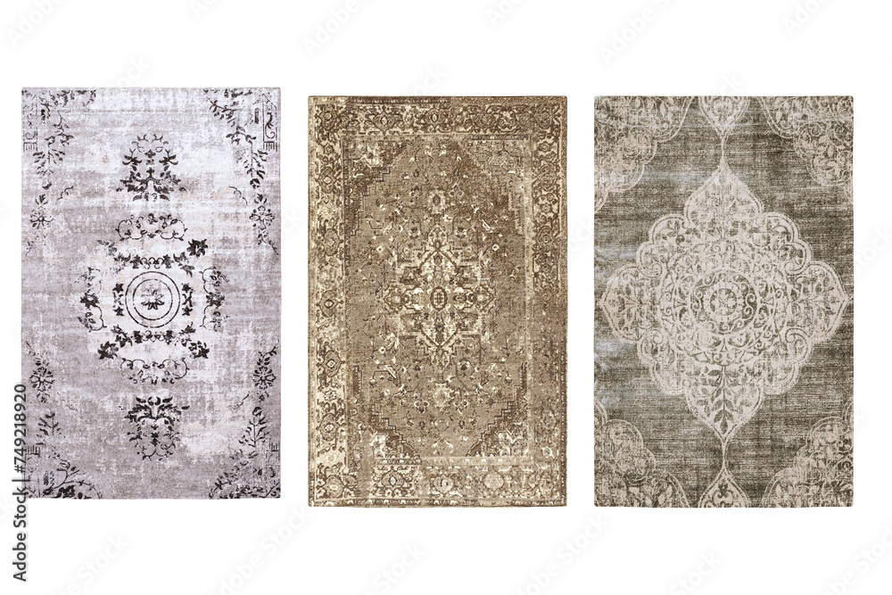
decorative rug for the interior isolated on transparent background, home decor, 3D illustration, cg render
