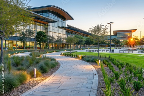 university college campus scenery background