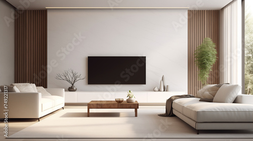 Modern Minimalist Living Room Interior with Elegant Furniture and Stylish Decor