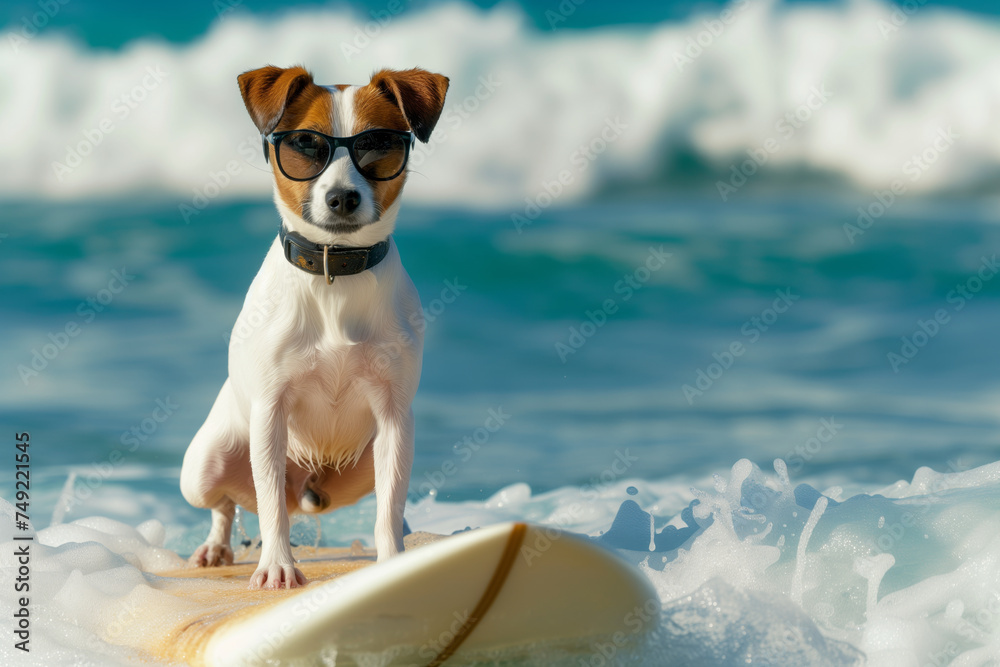 Surfing Pup: Riding the Waves