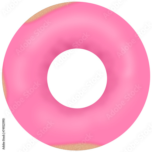 pink donut isolated on white