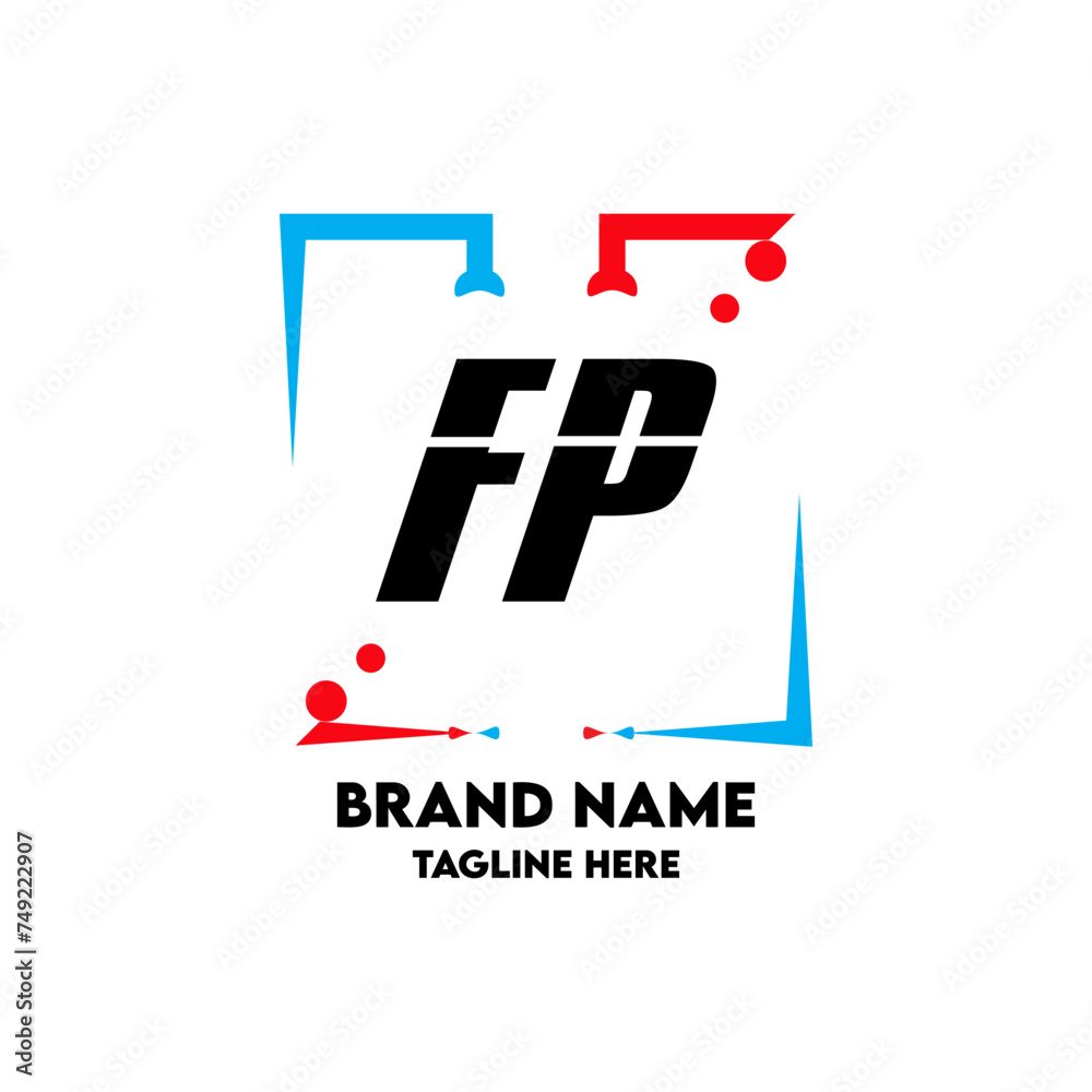 Obraz premium FP Square Framed Letter Logo Design Vector