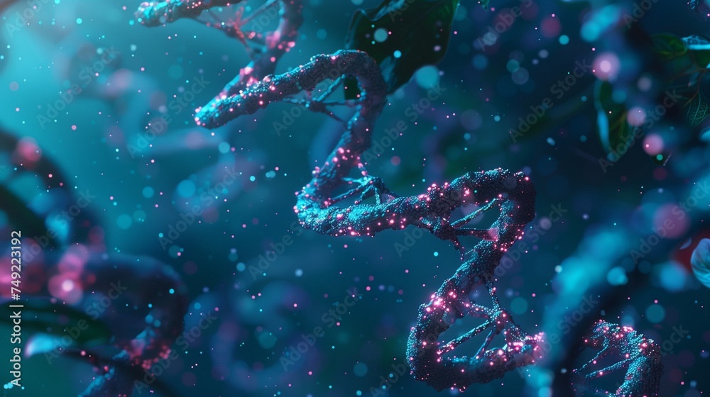 An illustration of CRISPR-Cas9 gene editing technology showing ...