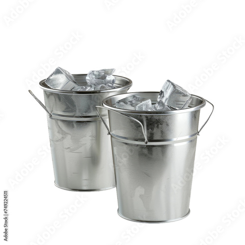Ice Buckets isolated on transparent background