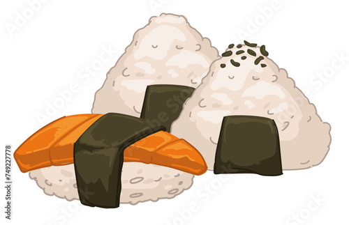 Japanese traditional food, sushi with red fish