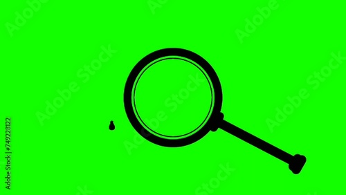 illustration magnifying glass looking for bags of dollar bills