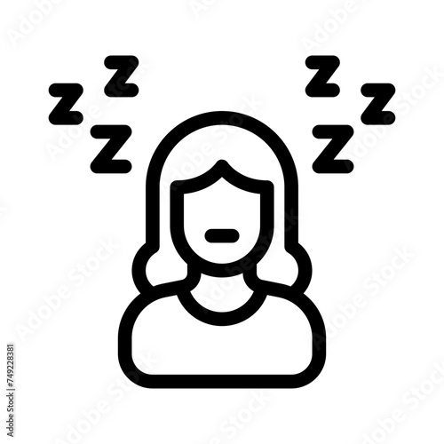 sleepiness line icon