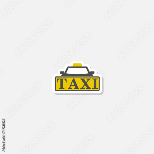  Taxi logo icon sticker isolated on gray background