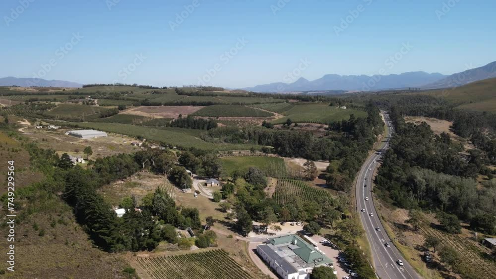 Top view across South Africans farm lands between the garden route highway to cap town Top view across South Africans farm lands between the garden route highway to cap town