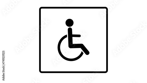 Disabled sign, black isolated silhouette