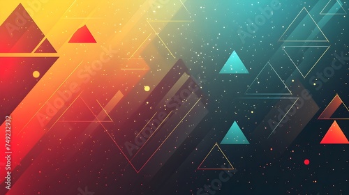 Abstract Geometric Background With Triangles Gradient Colors Modern Design Digital Art Vibrant Tones Futuristic Pattern Visual Effects Graphic Elements