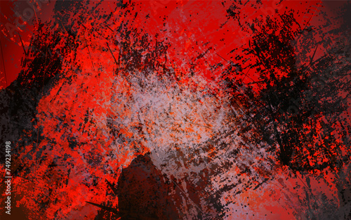 Grunge texture black and red color background vector