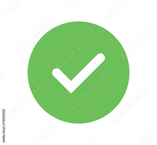 green check, ok, yes accept icon isolated on white background