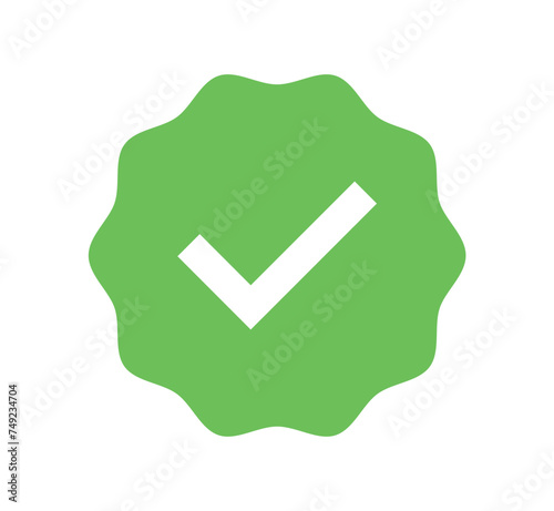 green check, ok, yes accept icon isolated on white background