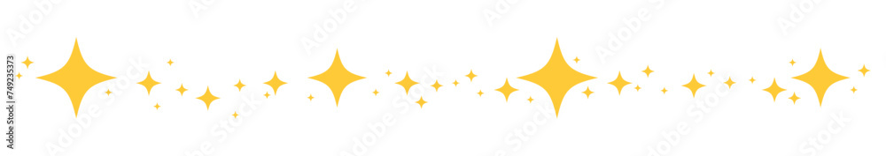 Yellow separator star glow sparkling border divider illustration vector Yellow separator star glow sparkling border divider illustration vector