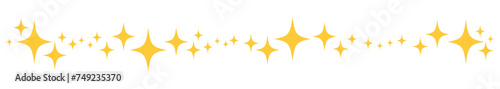 Sparkling star gold glow border separator illustration vector