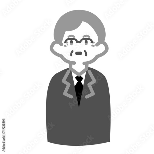 メガネをかけたシニア会社員