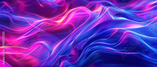 Futuristic Neon Flow, Smooth gradient with neon highlights, Digital abstract