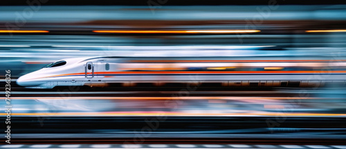 Bullet Train Motion Blur, High-speed travel captured, Modern journey snapshot