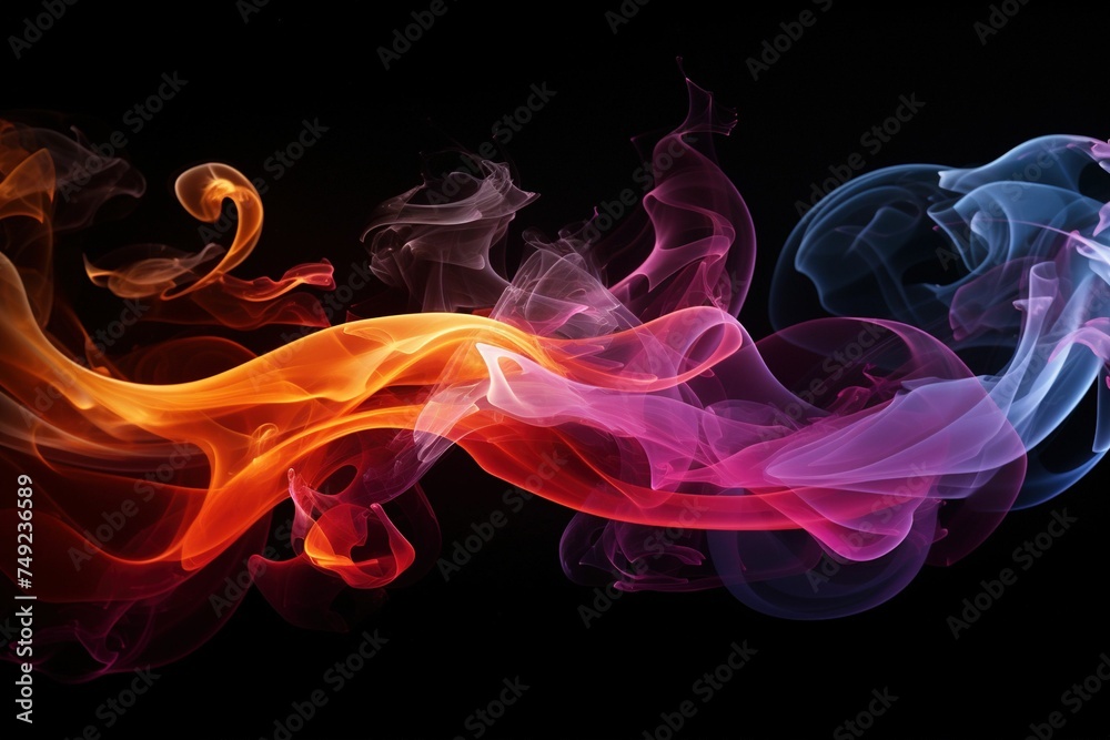 Obraz premium Whirling smoke trails with colored lighting