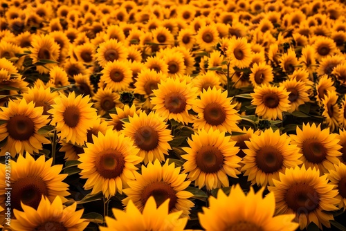A bird s-eye view of a sunflower field  the golden blooms forming a natural frame for your words.